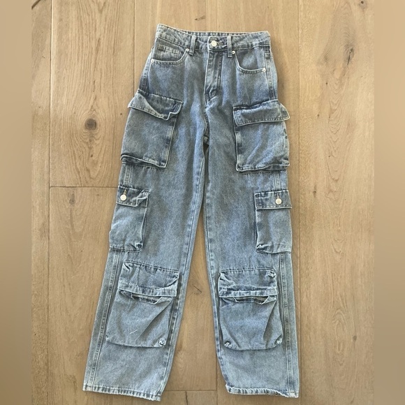 SHEIN Denim - SHEIN Men's Relaxed Fit Cargo Jeans - Gray